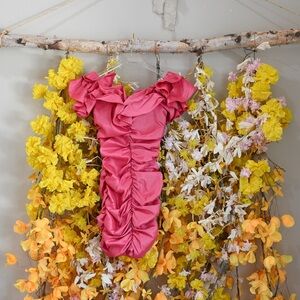 Oh Polly Pink Ruffled Dress size 4